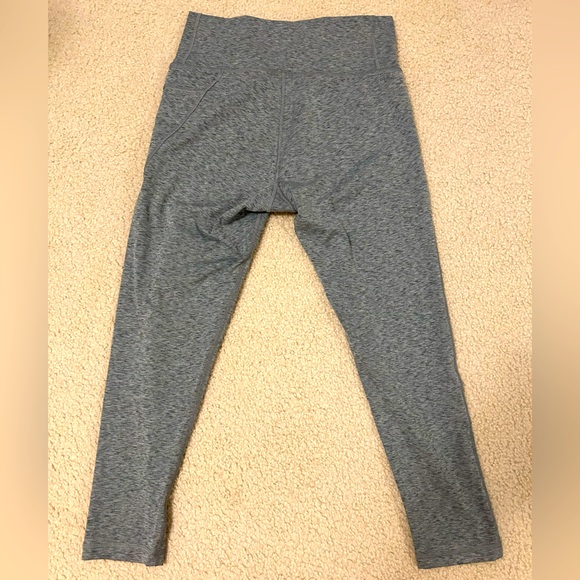Adidas Optime Stash Pocket High-Waisted 7/8 Leggings Grey Size Large - Picture 2 of 4
